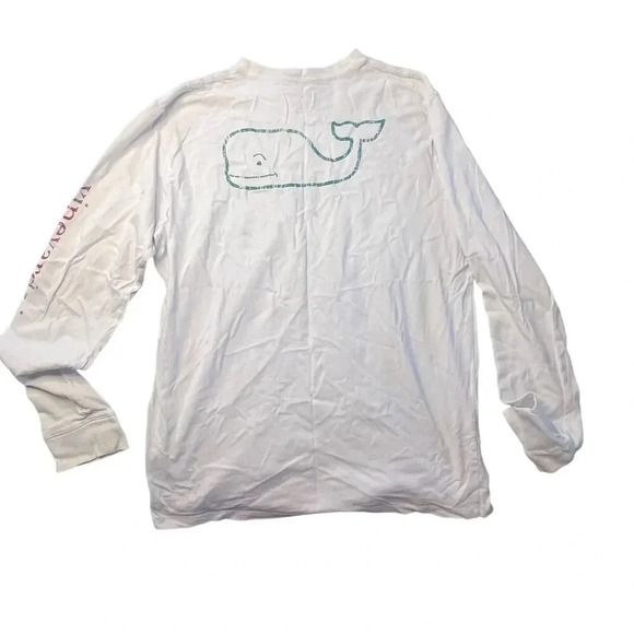 Vineyard Vines Kids XL Long Sleeve White/Red/Green Pocket Tee Crewneck‎ T-Shirt - Picture 5 of 5